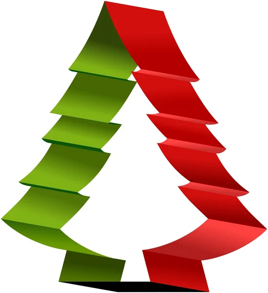 Red and green Christmas tree isolated on white — Stock Photo, Image