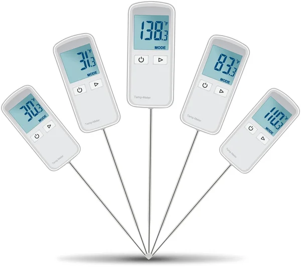 Ensemble de thermomètres numériques avec sondes à aiguille — Photo