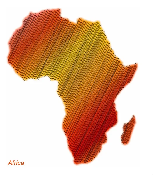 Vecteur Afrique continent éclos et colorés — Image vectorielle