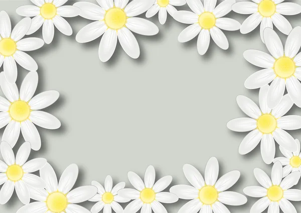 Vecteur fond de vœu floral avec des fleurs et endroit pour le texte — Image vectorielle