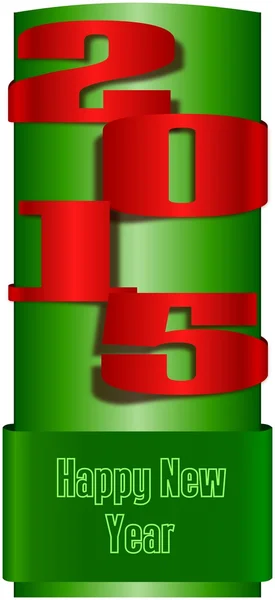 Красно-зеленая надпись на колонке с наступающим 2015 годом — стоковое фото