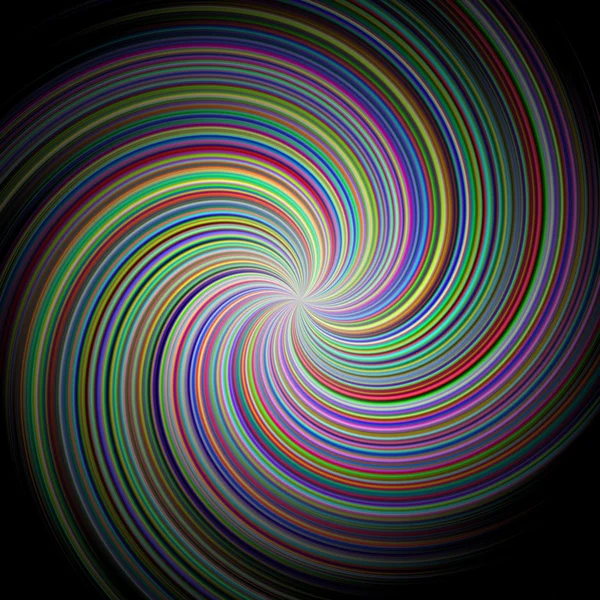 Abstrato multicolorido redemoinho fundo a preto — Fotografia de Stock
