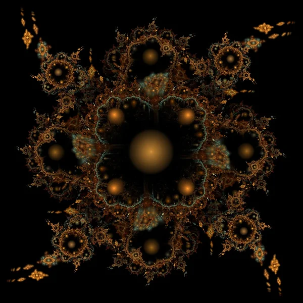 Ornamento dourado, fundo fractal gerado — Fotografia de Stock