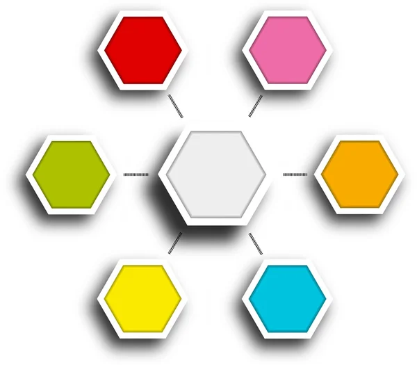 Gráfico de relatório de linha do tempo infográfico hexagonal — Fotografia de Stock