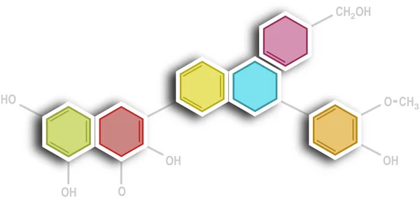 Fórmula química orgânica hexagonal gráfico infográfico — Fotografia de Stock