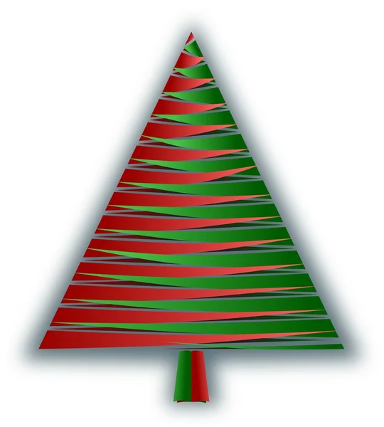 Julgran från röda och gröna spetsiga papper — Stockfoto
