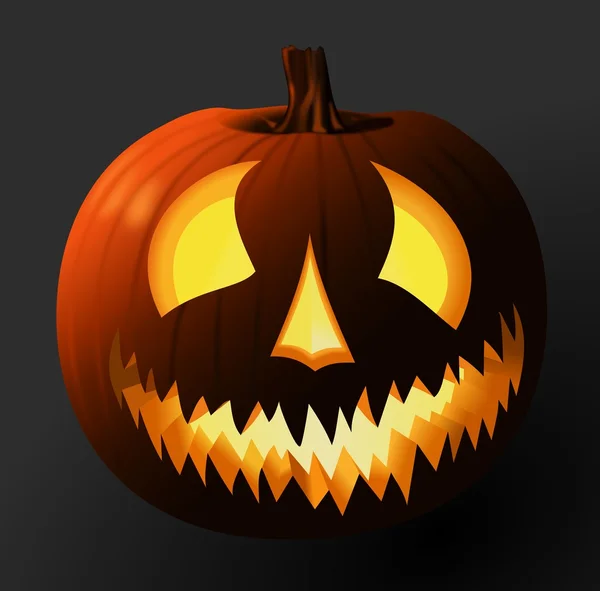 Abóbora assustadora Halloween no fundo escuro — Fotografia de Stock
