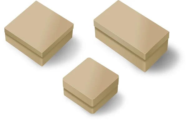 Piccolo set di scatole di cartone 3d — Foto Stock