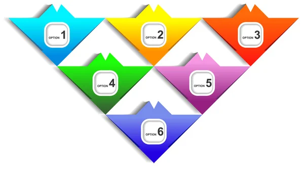Infographie vectorielle éléments flèches verticales colorées numérotées — Image vectorielle