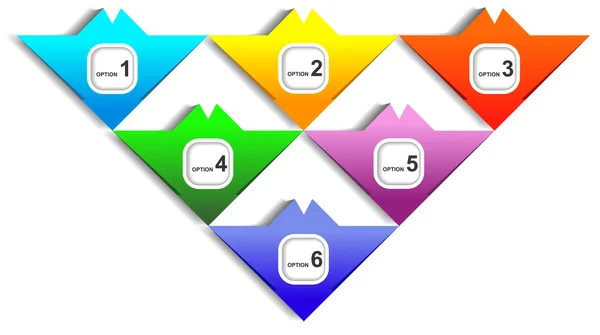 Vector infographic numrerade vertikala färgade pilarna element — Stock vektor