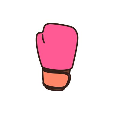 Turuncu manşetli pembe boks eldiveni..