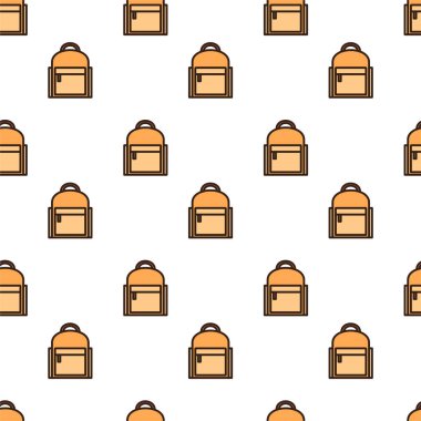 Sırt çantası. Açık turuncu ya da koyu kahverengi çizgili şeftali renginde ana gövdeye sahiptir. Üstte bir kulp ve dikdörtgen ön cebi var. Ayrıca koyu kahverengiyle çizilmiş. Sol tarafında küçük bir fermuar var. Genel biçim