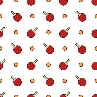 Beyaz arka planda iki ping pong raketi ve bir pin pon topu. Küreklerin kırmızı yüzleri ve açık kahverengi sapları var. Bir kürek önden gösteriliyor, diğeri arkadan gösteriliyor, aralarına küçük turuncu bir pinpon topu yerleştiriliyor.