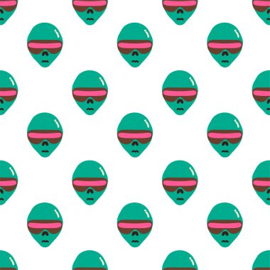 Kozmik Gözlemci 'nin düz dizaynlı deseni! Bu esrarengiz dünya dışı spor çarpıcı bir deniz mavisi teni, uzak, canlı bir nebuladan geldiğini ima ediyor. Bakışları sürekli olarak büyük ölçekli güneş gözlükleriyle korunuyor.