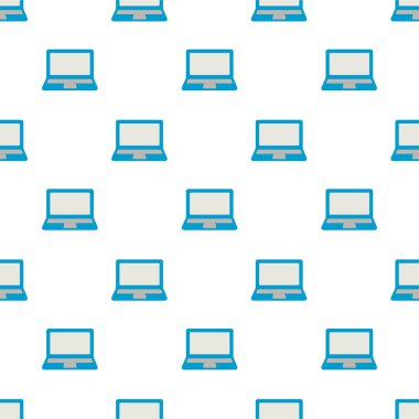 Mavi gövdeli bir dizüstü bilgisayar, koyu gri bir klavye alanı ve açık gri bir ekran, hepsi koyu kahverengi..