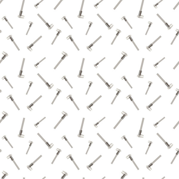 caliper, colored in shades of gray with a dark brown outline, featuring measuring jaws on the left and a long, straight body extending to the right.