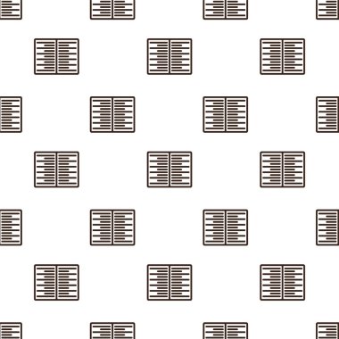 Açık bir kitap. İki sayfayı gösteriyor, her biri açık krem arka planda metni temsil eden yatay çizgilerle dolu. Kitap ve metin satırları koyu kahverengiyle özetlenmiş, basit, ikonik bir görünüm veriyor.