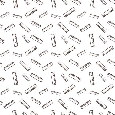 Sarı bir cetvel. Koyu kahverengi bir dış hatla dikdörtgendir ve üst kenarı boyunca siyah ölçüm işaretleri içerir..