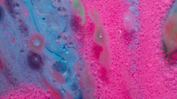 Kleurrijke roze blauwe bubbels oppervlak behang thema 's achtergrond, veelkleurige ruimte universum concept — Stockvideo