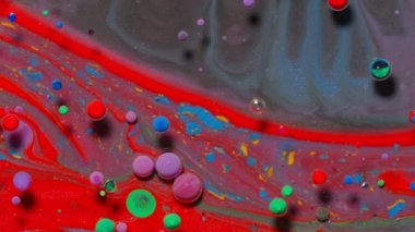 Parlak neon renkli kabarcıklar yağ ve mürekkep, akrilik boya yakın plan, duvar kağıdı arka plan