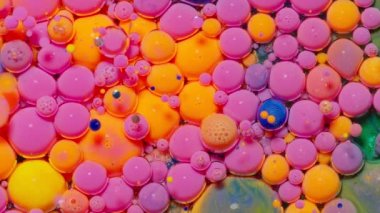 Renkli turuncu pembe kabarcıklar yüzey duvar kağıdı teması arka plan, çok renkli uzay evren kavramı