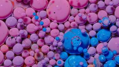 Renkli mavi baloncuklar yüzey duvar kağıdı teması arka plan, çok renkli uzay evren kavramı