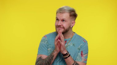 Sinsi kurnaz adam hileli yüz entrikaları şeytani plan, kötü fikir, şakalar, şakalar