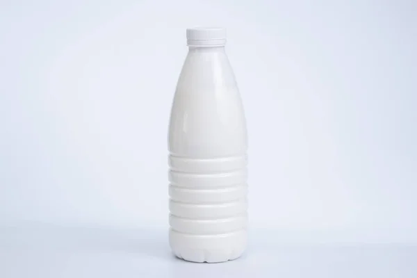 Φιάλη Γάλακτος Απομονωμένο Δοχείο Τροφίμων Υγρό Κατακόρυφο — Φωτογραφία Αρχείου