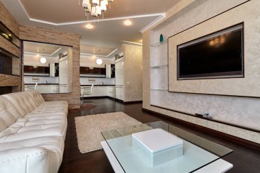 Güzel bir iç mekanı olan oturma odası.