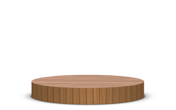 Houten Podium Witte Studio — Stockvector