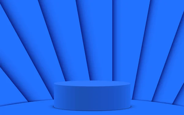 Podium Bleu Dans Chambre Bleue — Image vectorielle