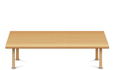 Beyaz arkaplanda ahşap masa