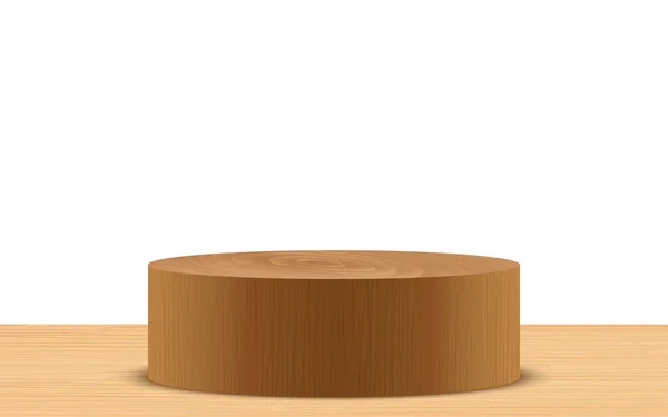 Houten Podium Houten Tafel Witte Kamer — Stockvector