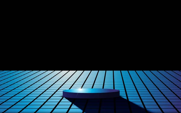 Pódio Azul Luz Branca Quarto Escuro —  Vetores de Stock