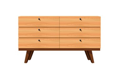 Ahşap dolap ve beyaz arka planda vitrin