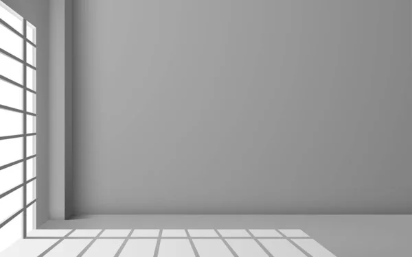 Mur Blanc Avec Lumière Soleil Des Fenêtres Dans Chambre Blanche — Image vectorielle