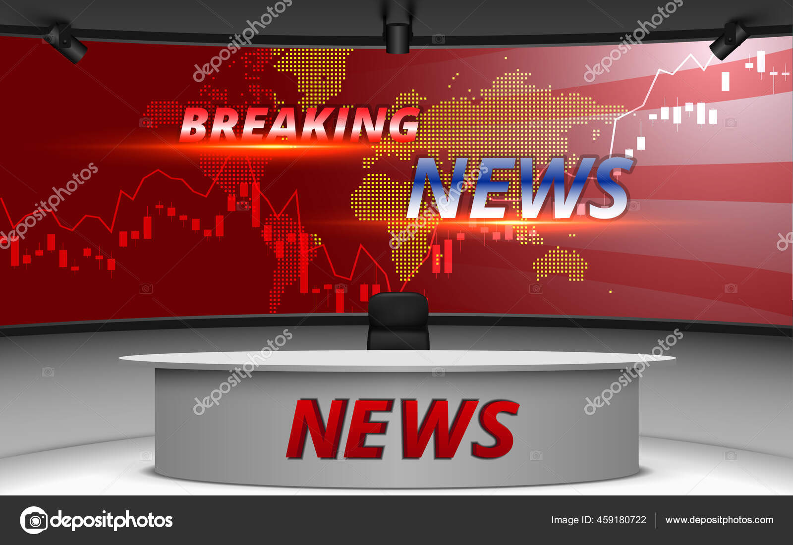 Mesa Blanca Con Noticias Última Hora Fondo Pantalla Led Sala Vector de  stock #459180722 de ©aekaek55555555@gmail.com, image size:1600x1100
