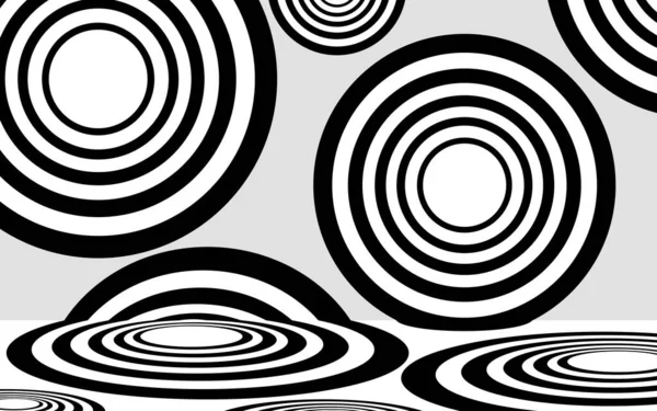 Espiral Blanco Negro Habitación Blanca — Vector de stock