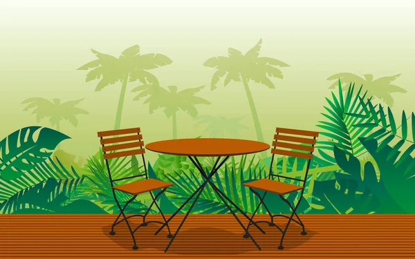 Café Restaurant Dans Jungle — Image vectorielle