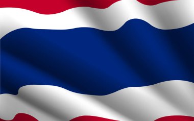 Closeup of rippled thailand flag