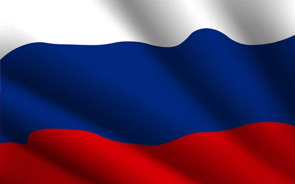 Крупный План Рябь Российского Флага — стоковый вектор