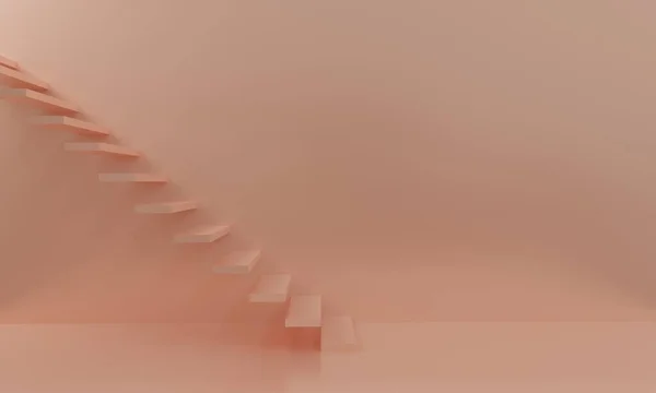Pink Staircase Pink Room Rendering — Stock Photo, Image