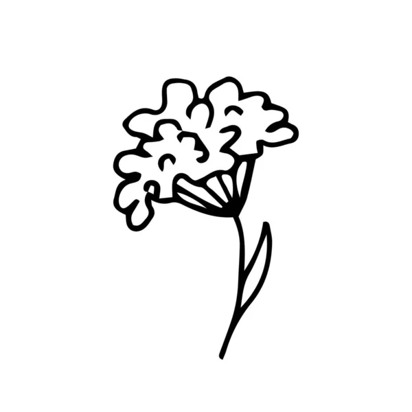 Simple Linda Flor Dibujos Animados Tallo Aislado Sobre Fondo Blanco — Vector de stock