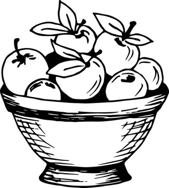 Elma yığınının vektör illüstrasyonu