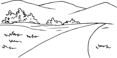 Manzaranın vektör illüstrasyonu