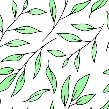 Yeşil yapraklı pürüzsüz desen