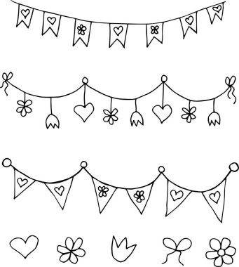 Bunting bayraklarının vektör çizimi