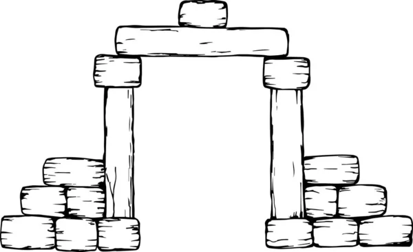 Taş kapının vektör illüstrasyonu