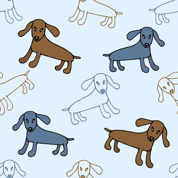 Vector Patrón Sin Costuras Con Perros Lindos — Vector de stock