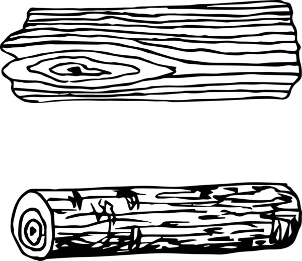 Vektorillustration Eines Holzstammes — Stockvektor